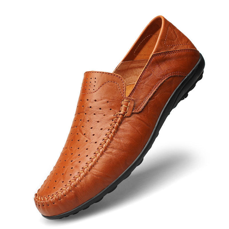 Nathaniel Prescott | Handstitched Leather Loafers With Woven Detail