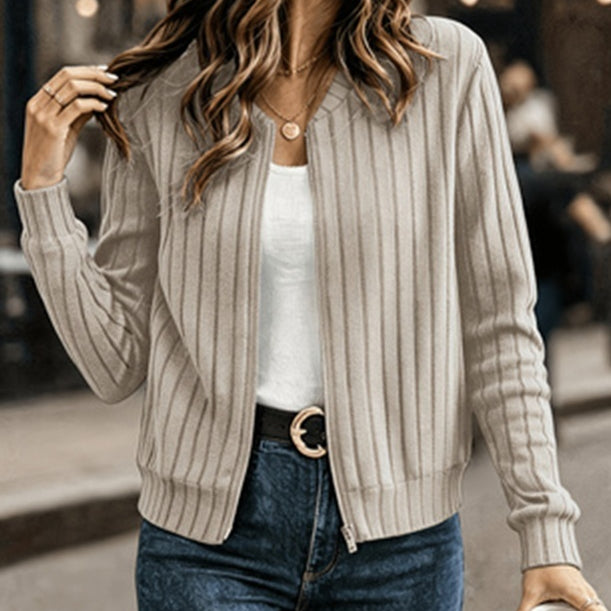 Georgina Blythe | Ribbed Zip-Up Cardigan