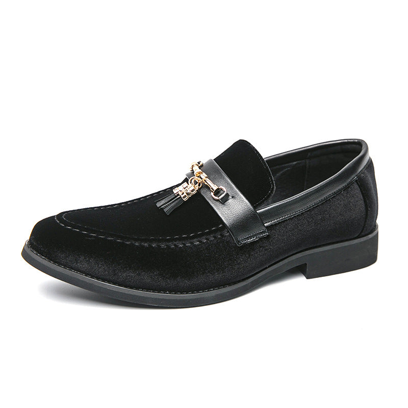 Percy Danvers | Suede Tassel Loafers With Gold Buckle