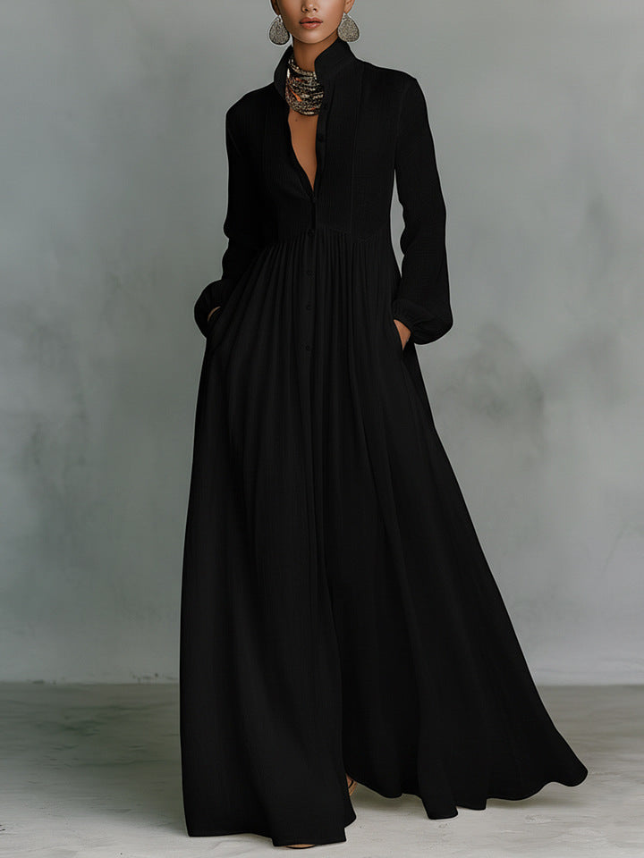Freya Ellingham | Linen Maxi Dress With Pintuck Bib