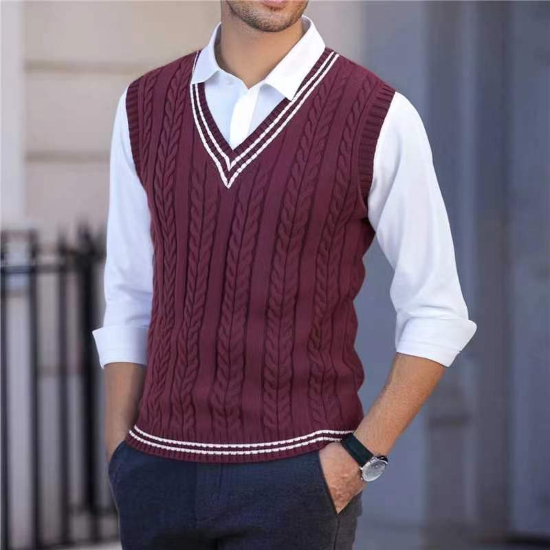 Theodore Sherbourne | V-Neck Cabled Knit Sweater Vest