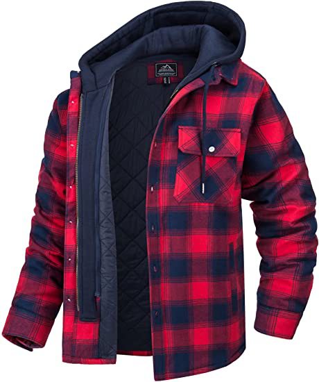 Freddie Mallory | Quilted Plaid Hooded Mens Jacket