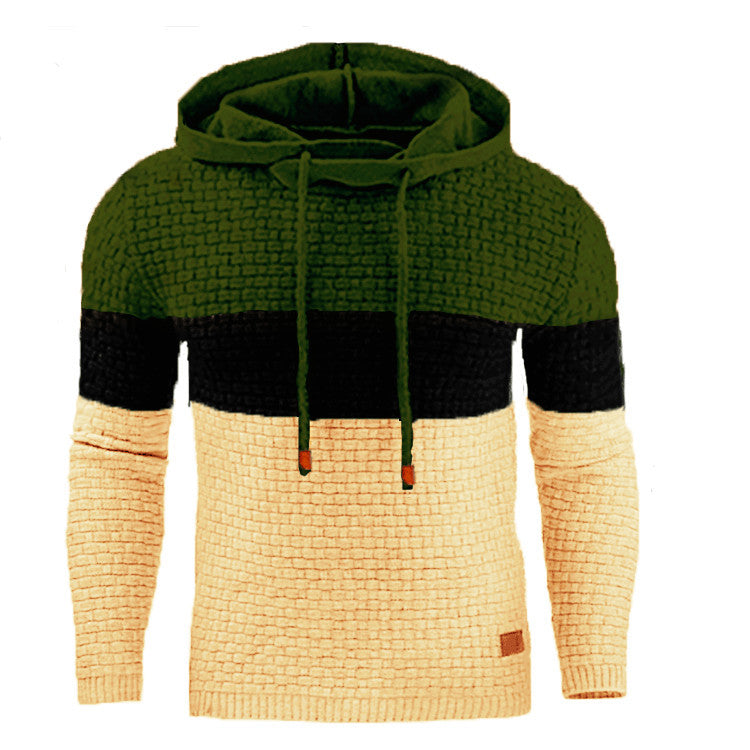 Callum Bracewell | Colour-Block Jacquard Knit Hoodie