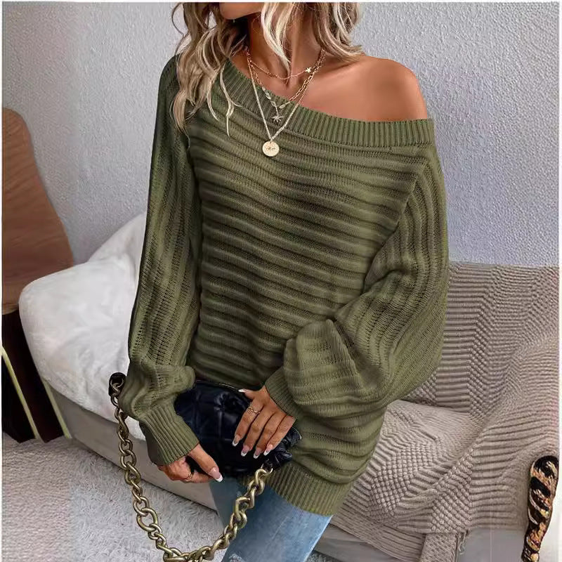 Daisy Turner | Off-Shoulder Ribbed Knit Jumper