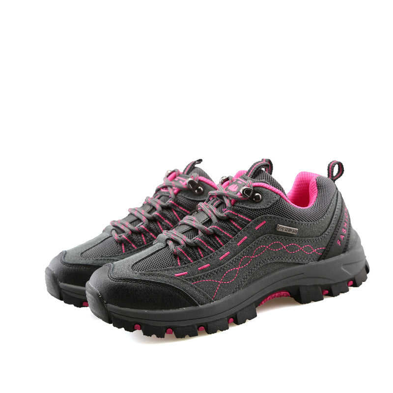 Octavia Stanhope | Suede Outdoor Trainers With Pink Detailing