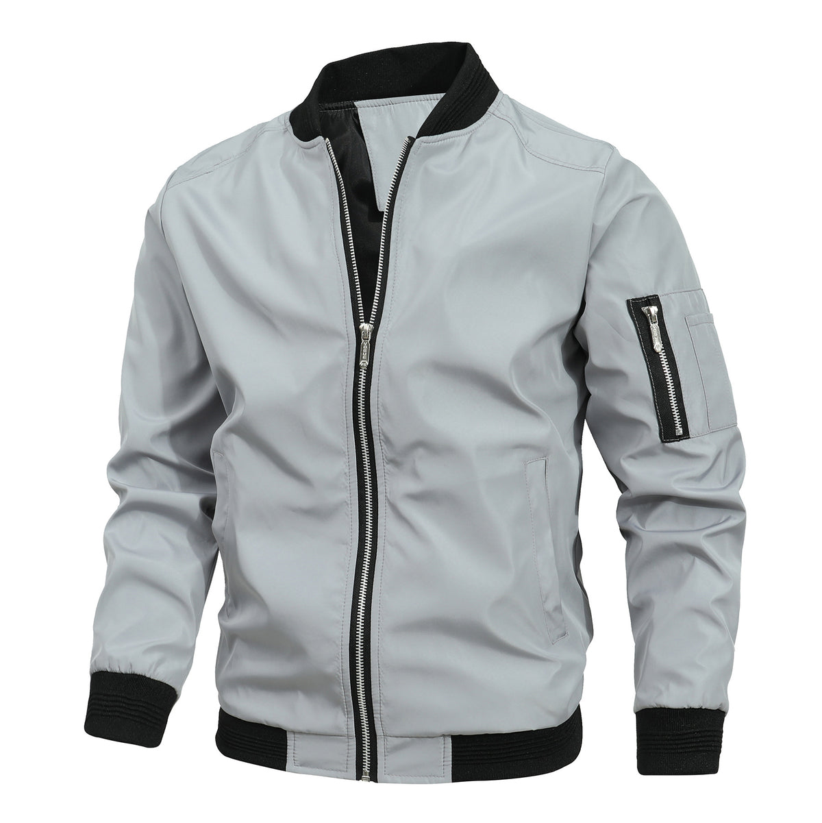 Gareth Blackwood | Olive Bomber Mens Jacket with Ribbed Detailing