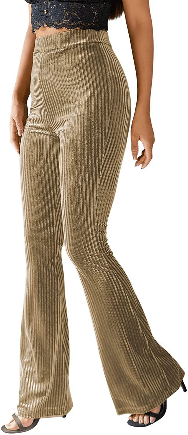 Isla Thompson | Velvet Ribbed High-Waist Flare Trousers