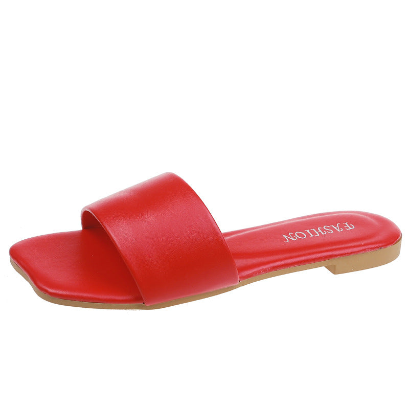 Marina Fletcher | Cream Flat Slide Sandals For Women
