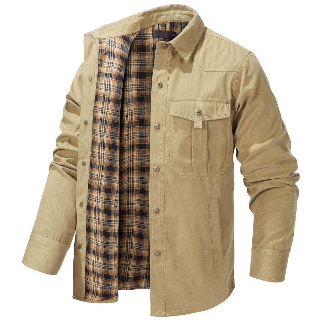 Nathaniel Reed | Plaid-Lined Flannel Shirt Jacket for Men