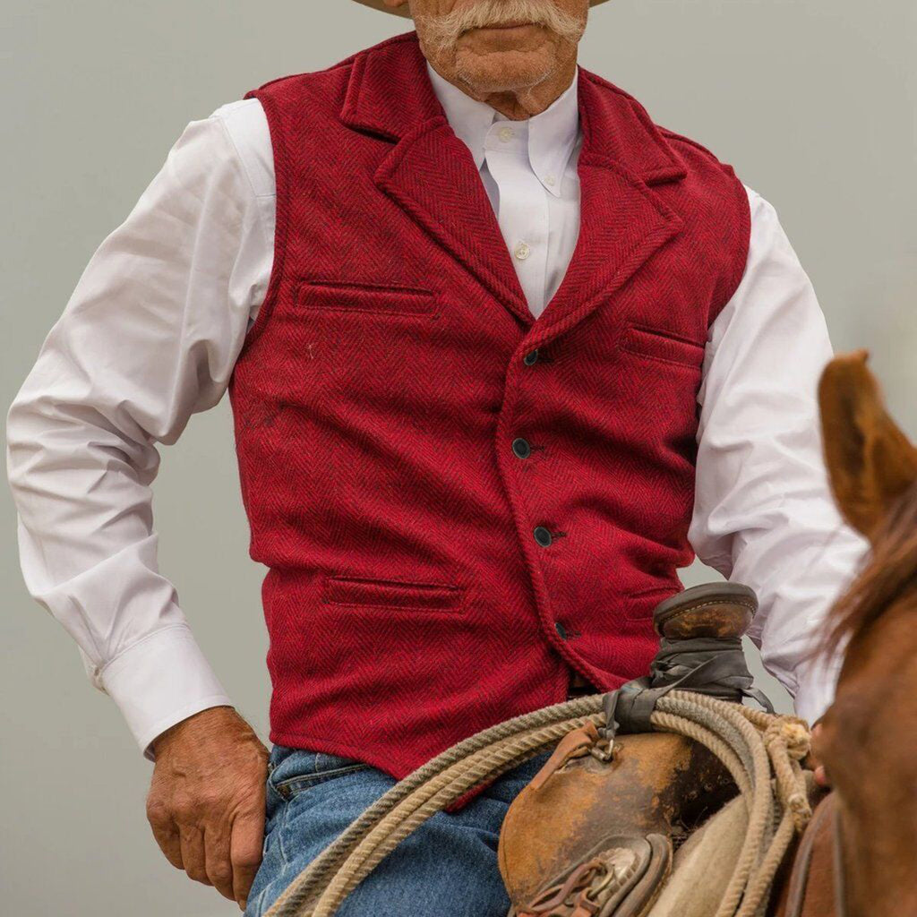 Percy Holloway | Herringbone Wool Slim-Fit Vest for Men