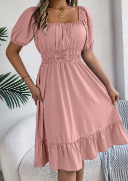 Lydia Crane | Square Neck Summer Dress With Puff Sleeves