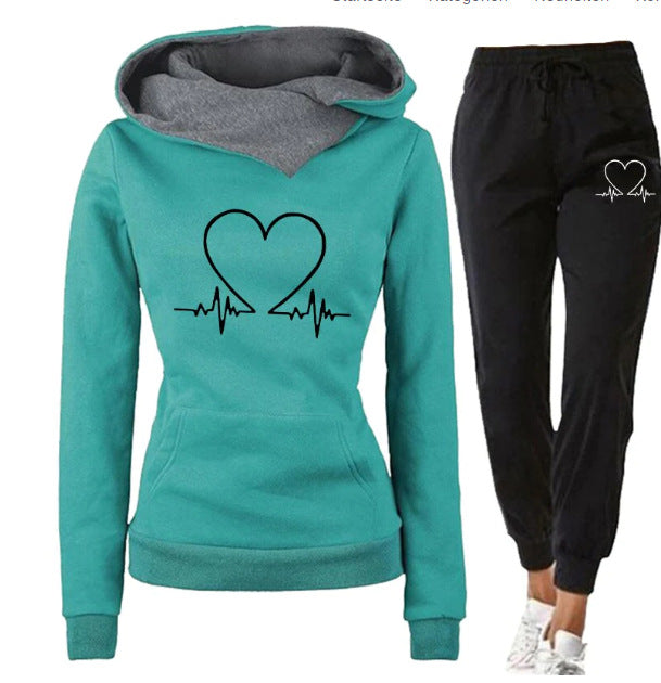 Poppy Wilson | Heart Print Hooded Tracksuit Set
