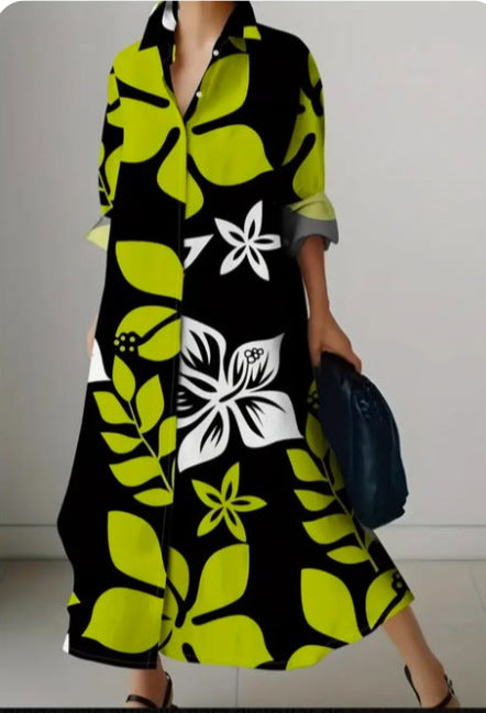 Millicent Sheridan | Floral Print Midi Shirt Dress