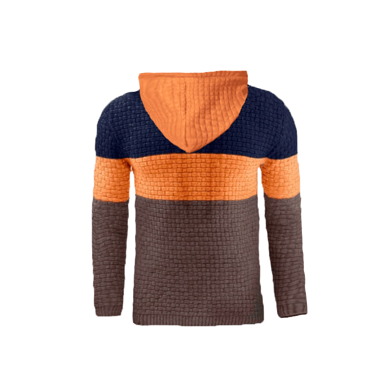 Callum Bracewell | Colour-Block Jacquard Knit Hoodie