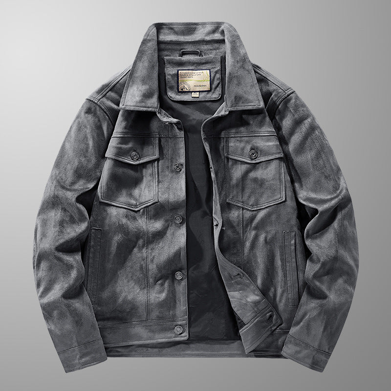 Clive Whitmore | Suede Mens Jacket With Button Chest Pockets