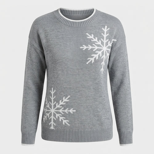 Agnes Fairclough | Snowflake Crew Neck Knit Sweater