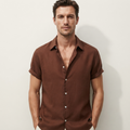Alessio Romano | Luxury Linen Blend Short Sleeve Shirt For Men