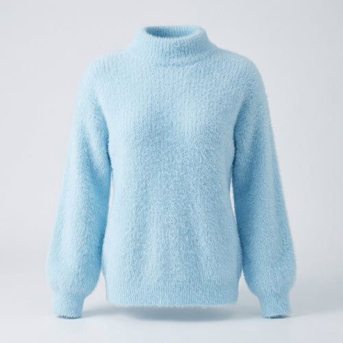 Alexandra Norwood | Soft High-Neck Angora Sweater