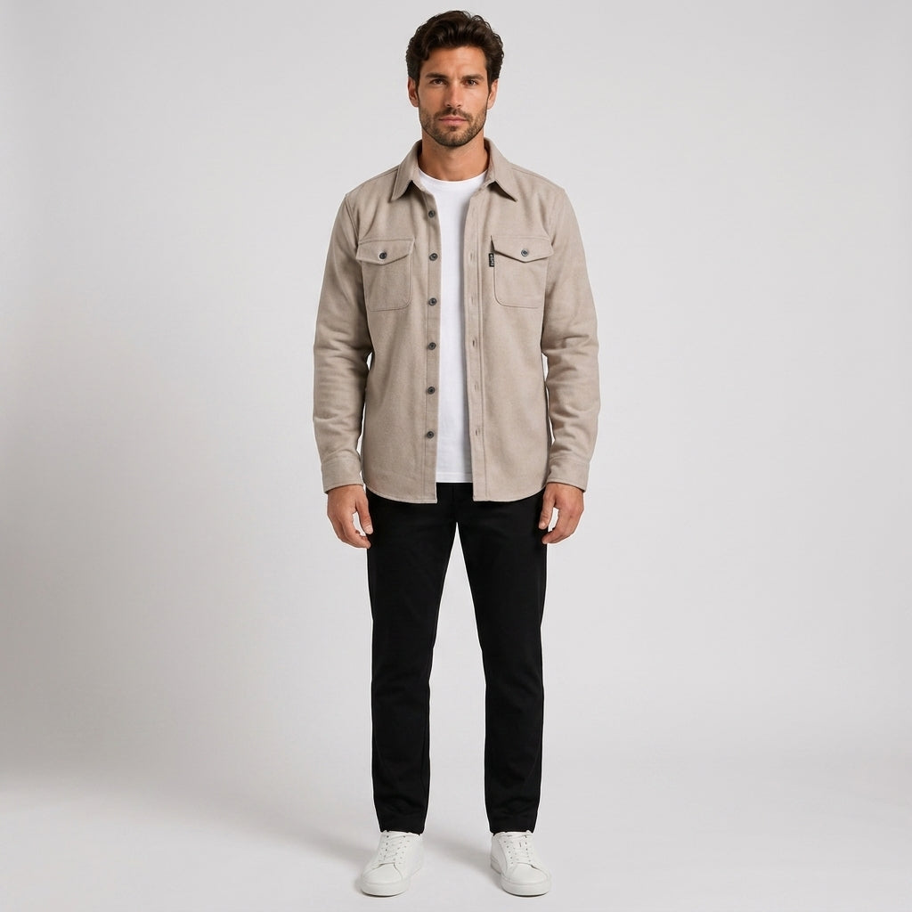 Alfie Robinson | Work Jacket With Chest Pockets For Men - Beige