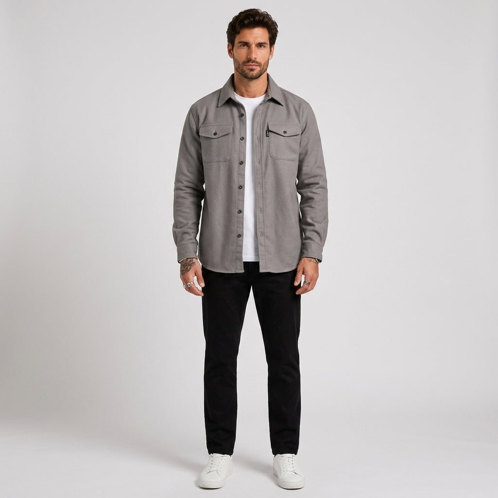 Alfie Robinson | Work Jacket With Chest Pockets For Men - Gray