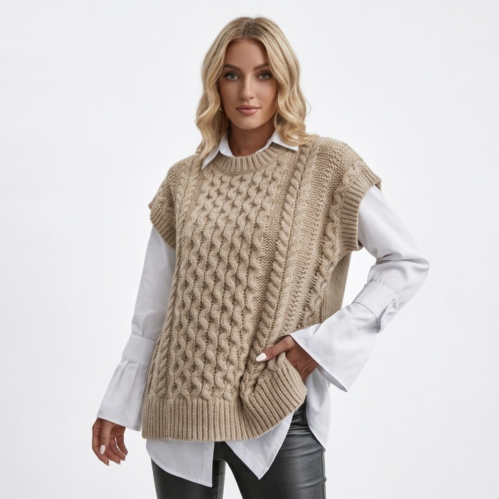 Alice Scott | Cozy Cable-Knit Sweater Vest