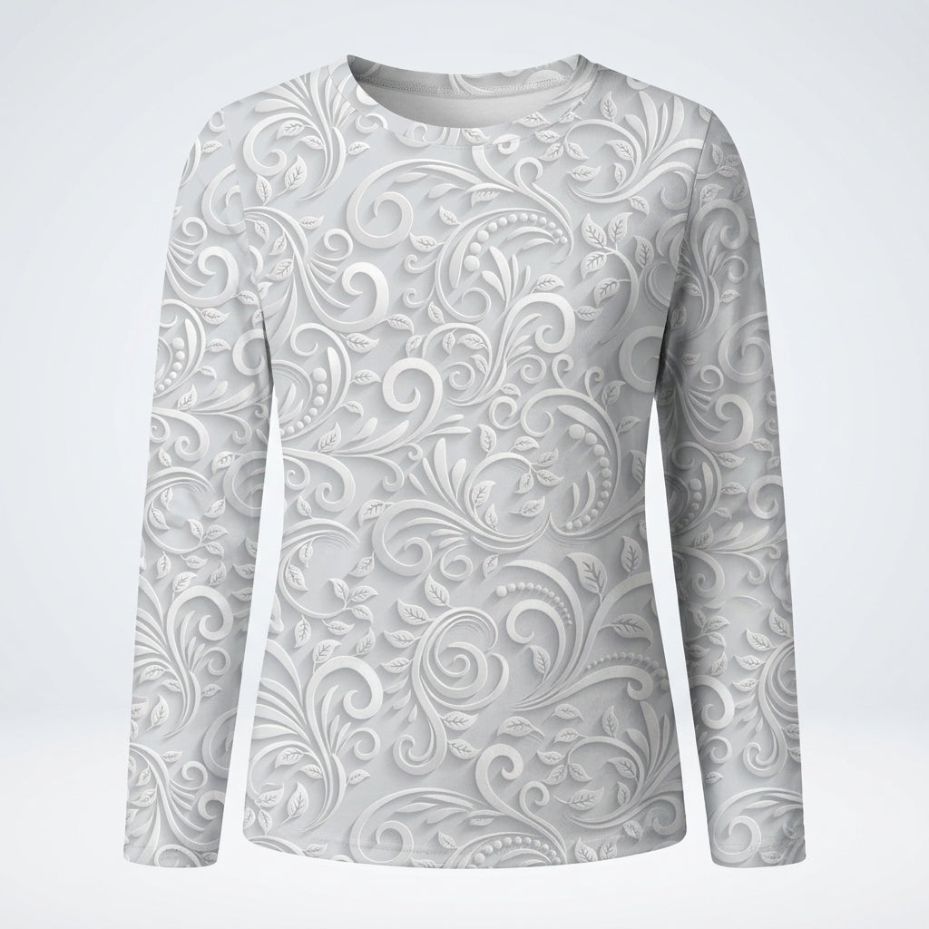 Amelia Foxton | 3D Floral Textured Long-Sleeve Top