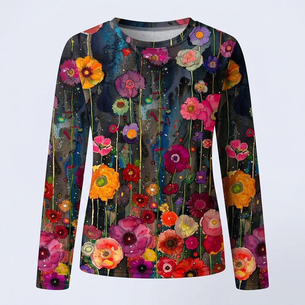 Amelia Foxton | 3D Floral Textured Long-Sleeve Top