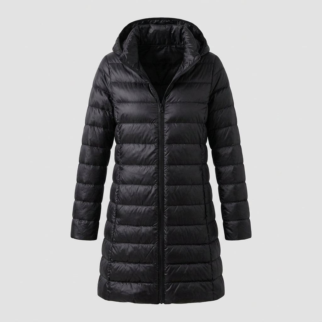 Felicity Dunmore | Quilted Mid-Length Puffer Jacket With Hood