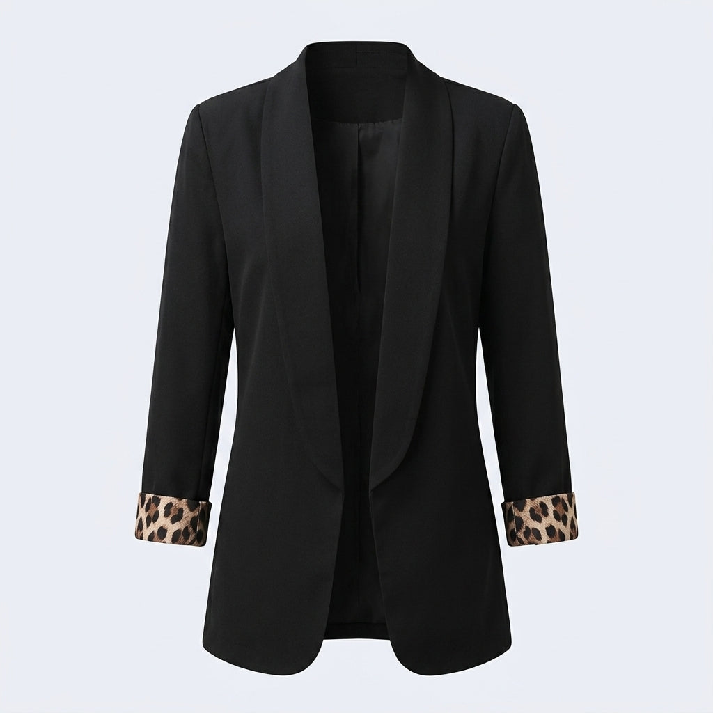 Arabella Finch | Cheetah-Cuff Tailored Blazer