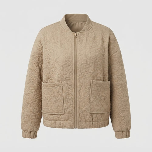 Arabella Robinson | Quilted Textured Zip-Up Jacket for Women