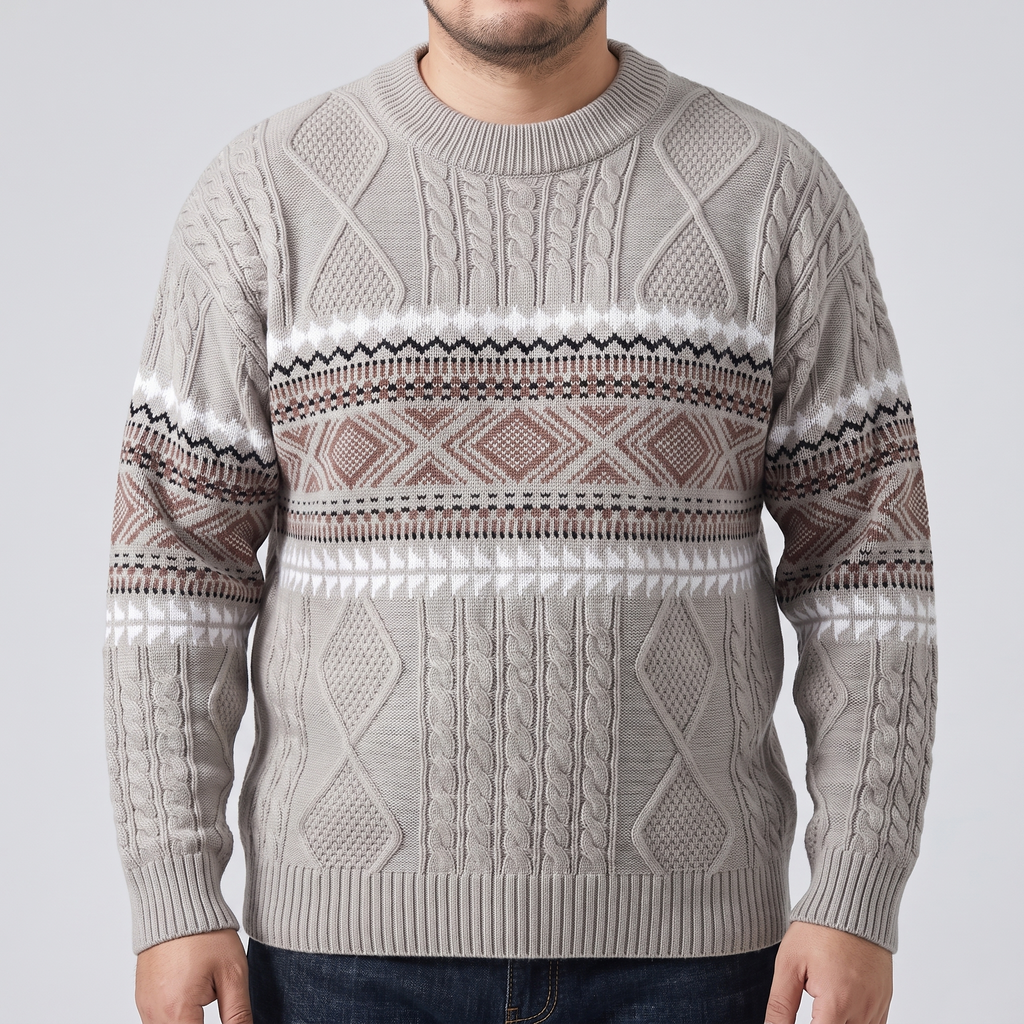 Malcolm Whitfield | Nordic Jacquard Cable Knit Sweater