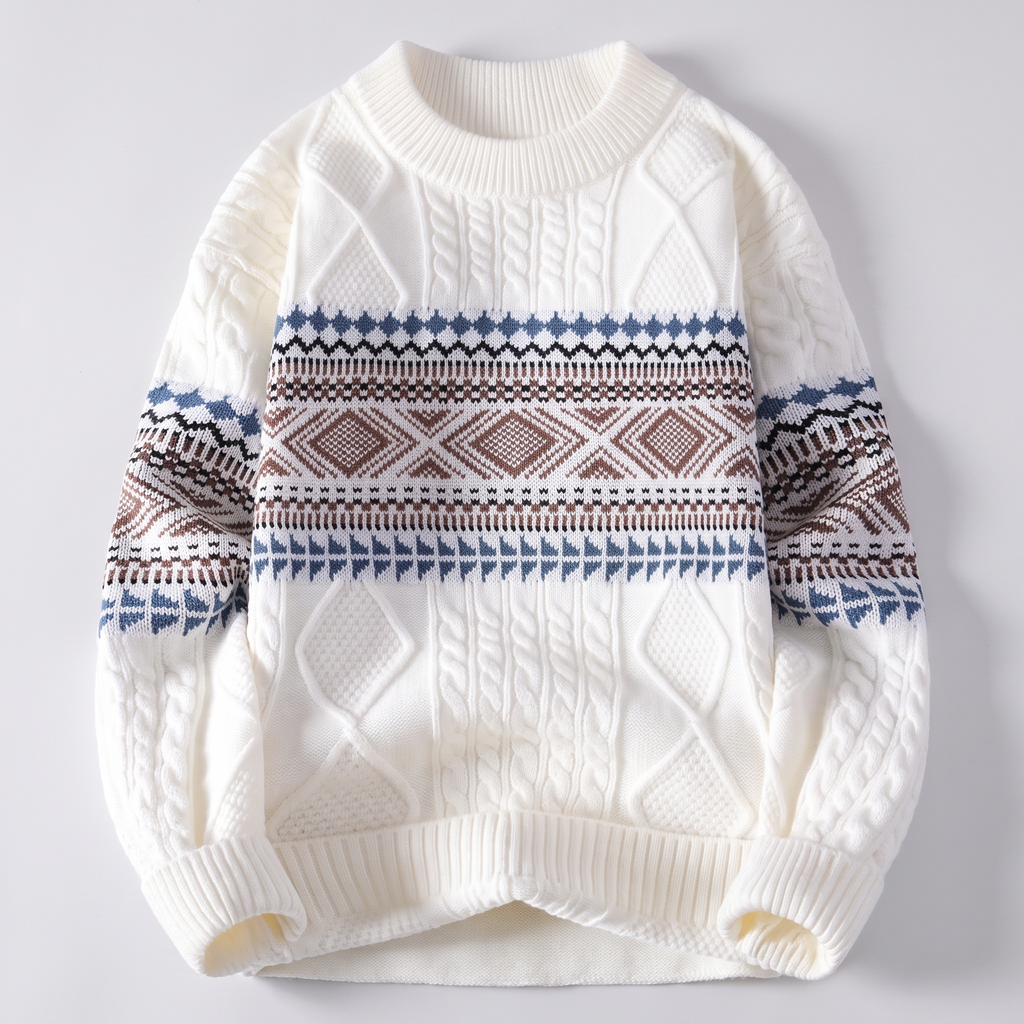 Malcolm Whitfield | Nordic Jacquard Cable Knit Sweater