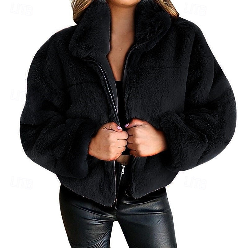 Marguerite Ashfield | Plush Cropped Zip Jacket for Women