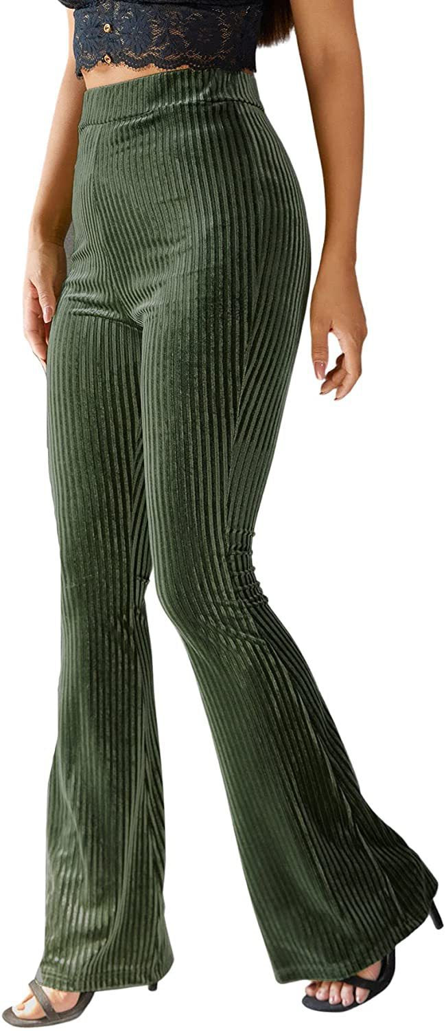 Isla Thompson | Velvet Ribbed High-Waist Flare Trousers