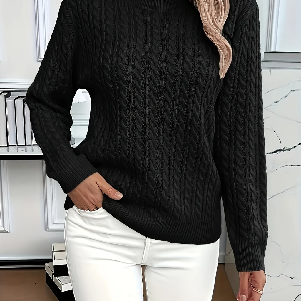 Millicent Hall | Cable-Knit Round Neck Sweater
