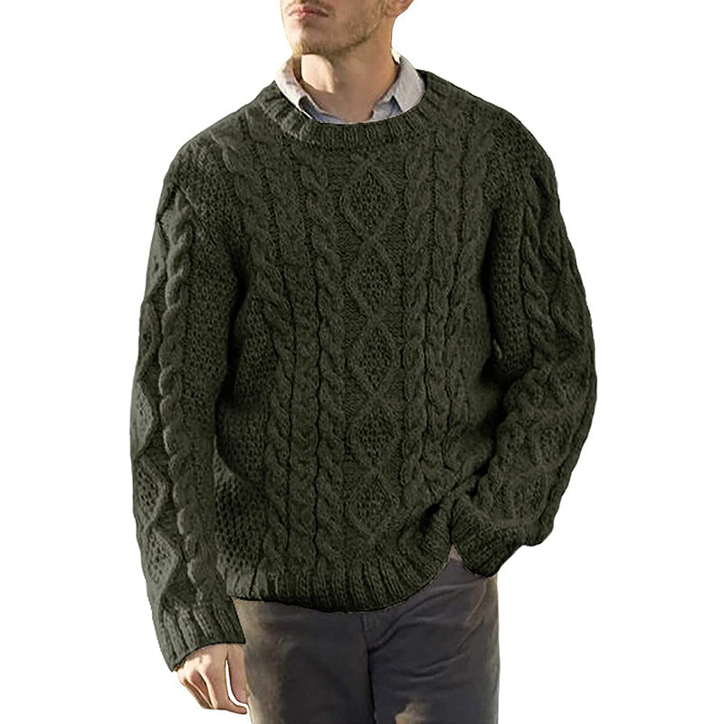 Lachlan Ferguson | Cable-Knit Crew Neck Sweater for Men