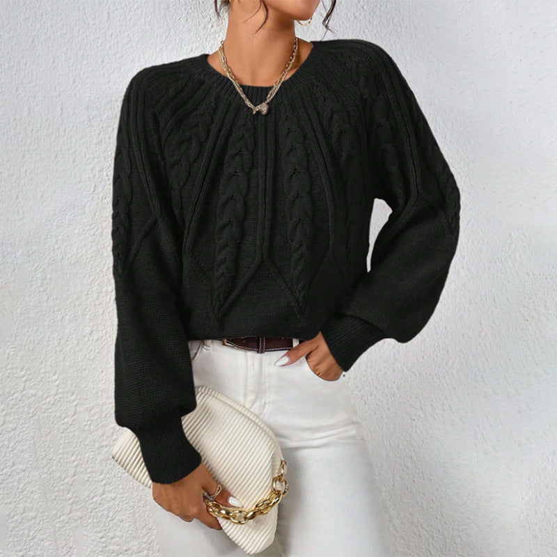Lydia Cooper | Round Neck Cable Knit Sweater