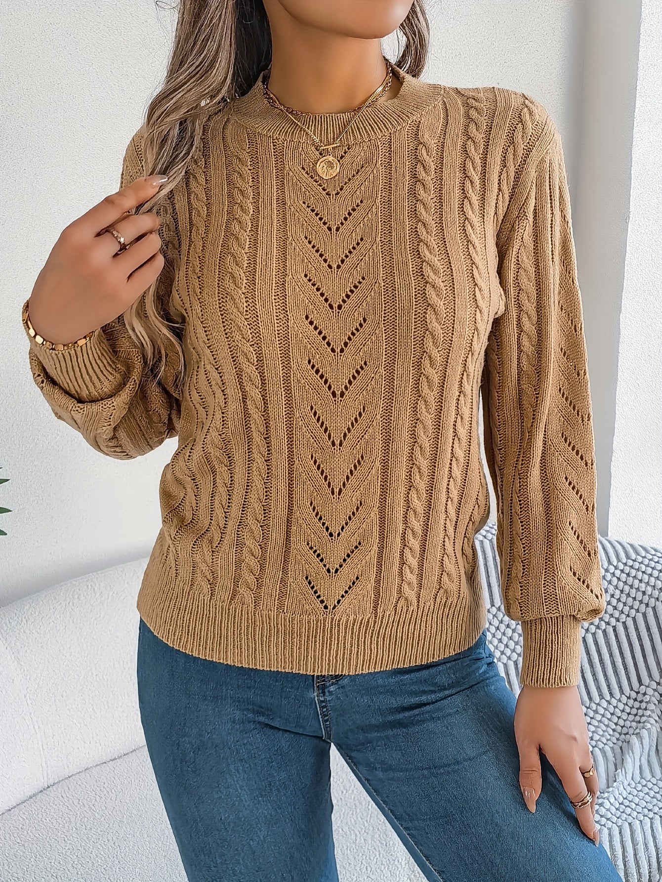 Verity Clarke | Cable-Knit Textured Sweater For Women