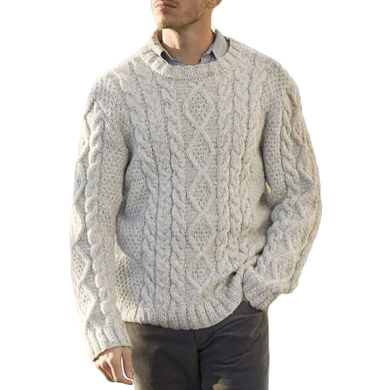 Lachlan Ferguson | Cable-Knit Crew Neck Sweater for Men