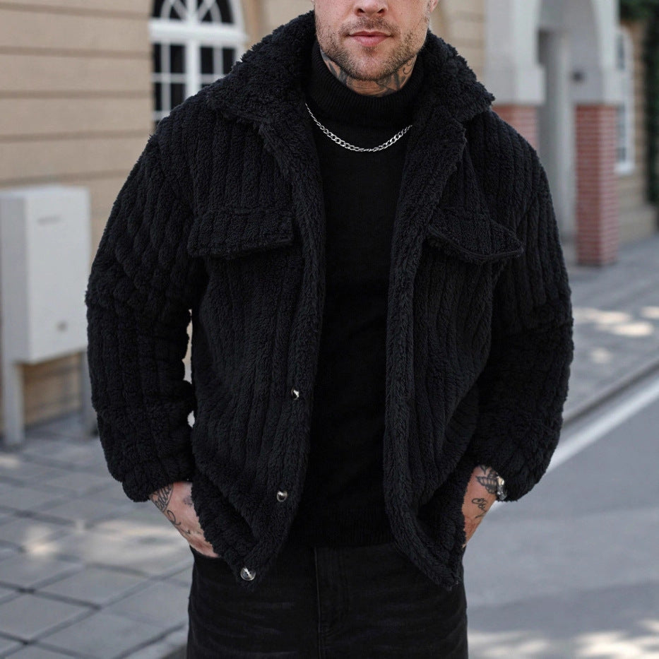 Fraser Lockhart | Black Teddy Fleece Mens Jacket
