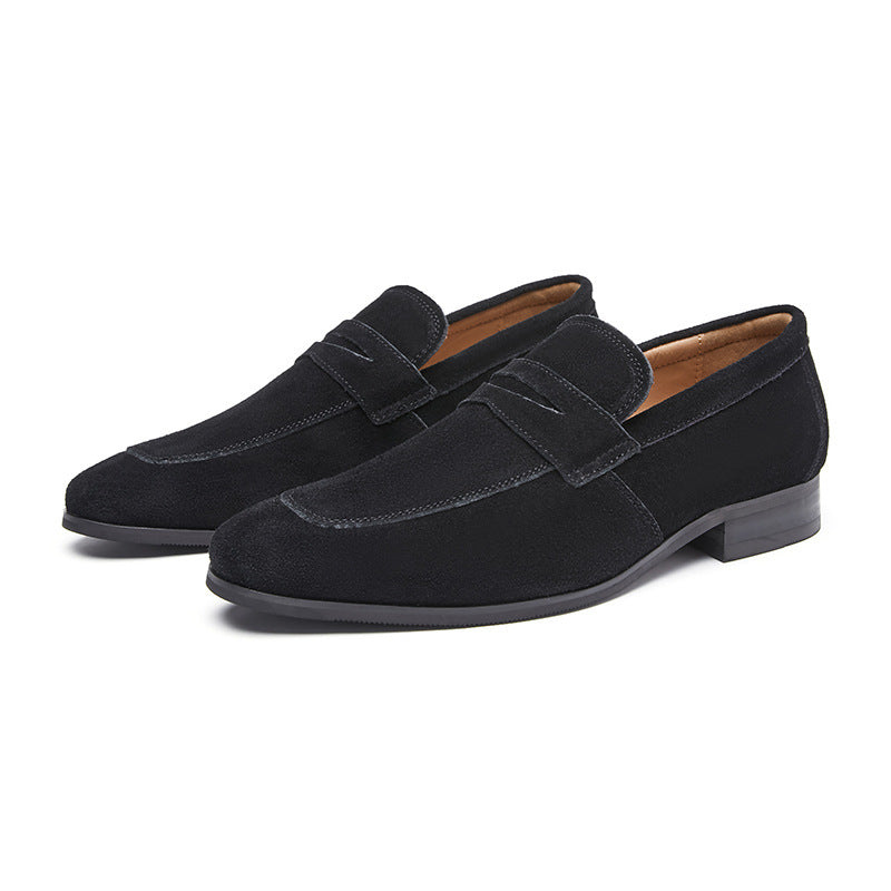 Percy Aldridge | Black Suede Penny Loafers