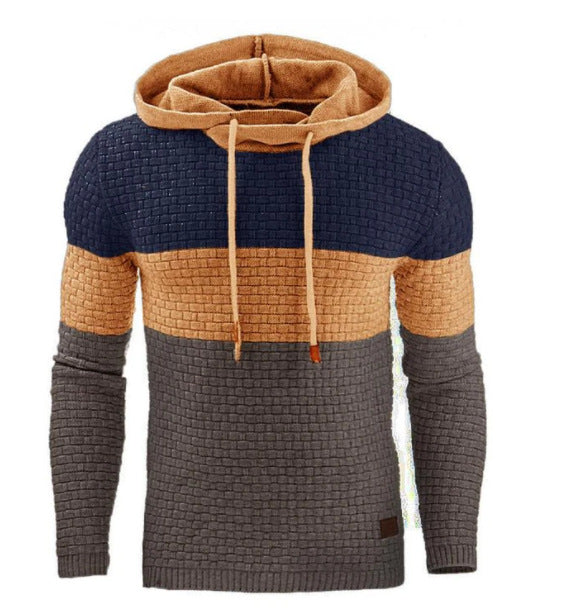 Callum Bracewell | Colour-Block Jacquard Knit Hoodie