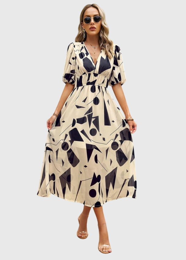 Bianca Moreau | Floral Summer Dress with Smocked Waist