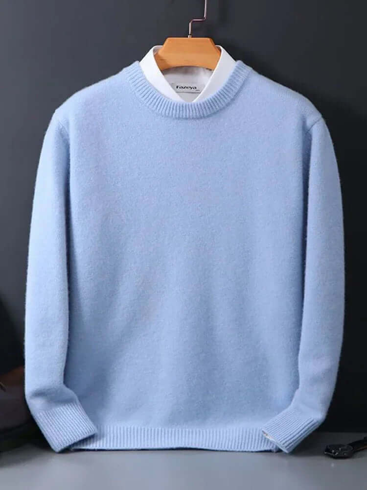 Theodore Evans | Cream Ribbed Knit Sweater for Men