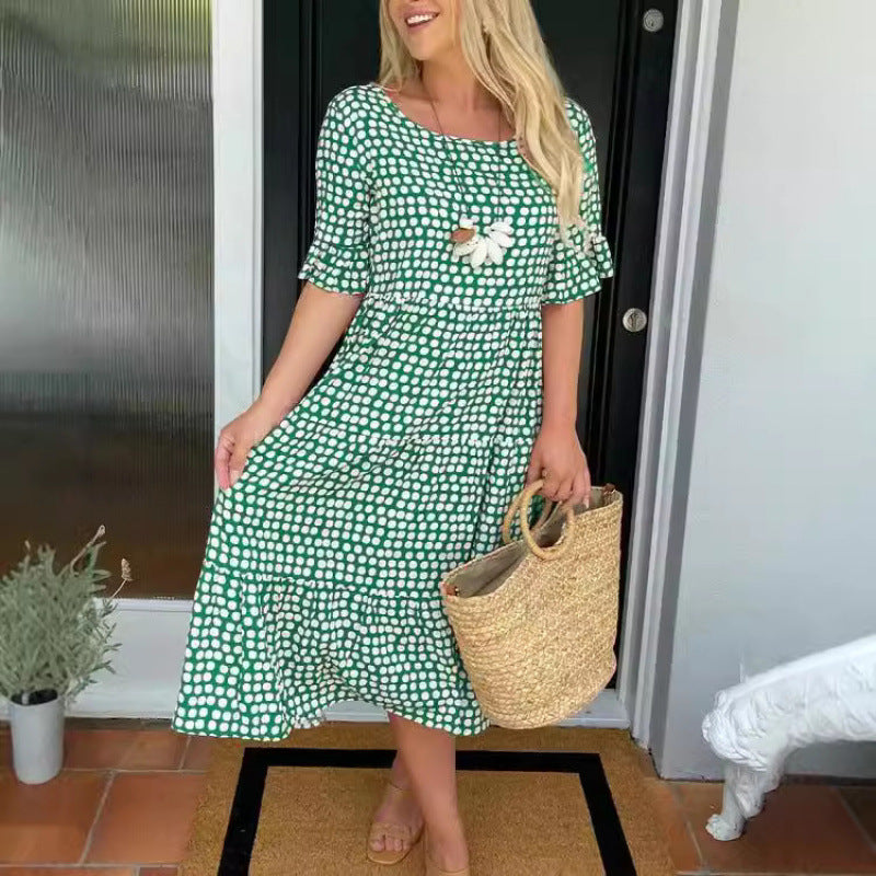 Phoebe Kingsley | Polka Dot Tiered Midi Dress