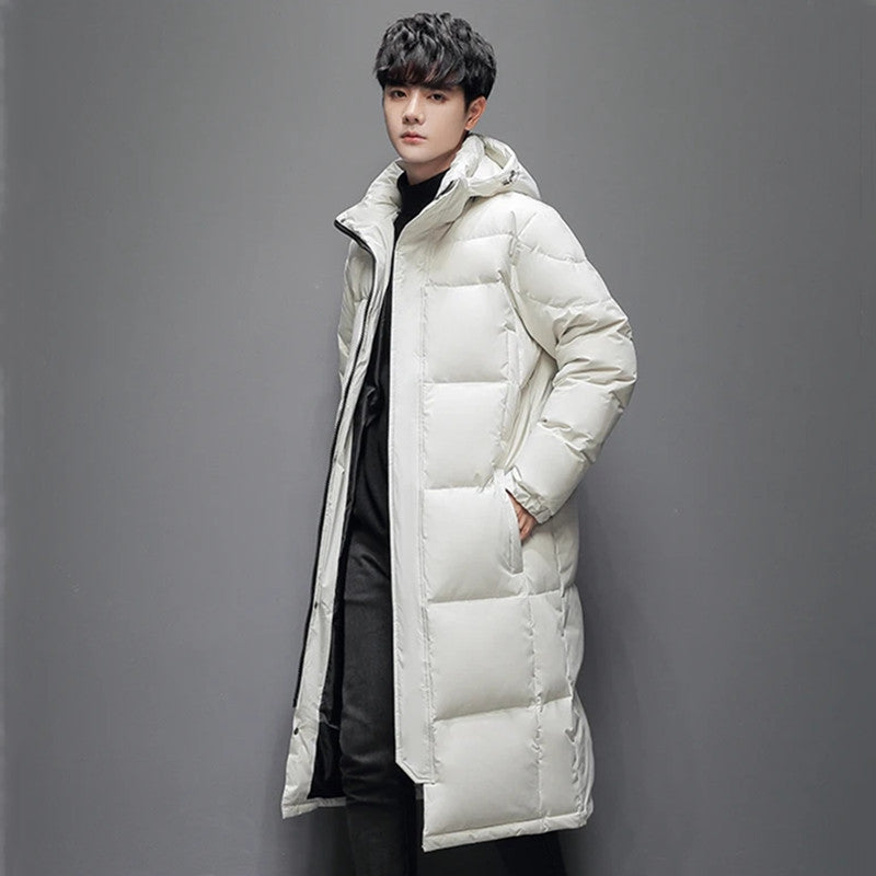 Hugo Pennington | Long Hooded Duck Down Mens Coat