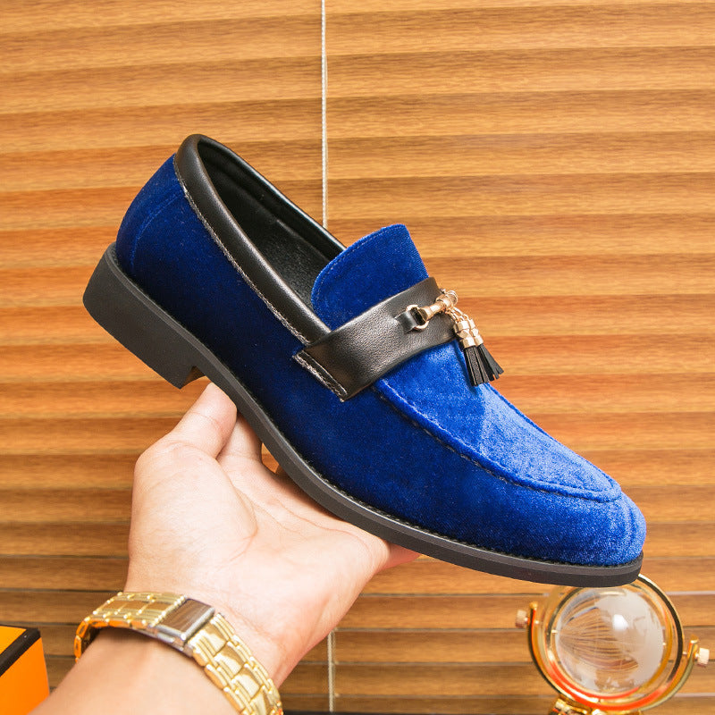 Percy Danvers | Suede Tassel Loafers With Gold Buckle