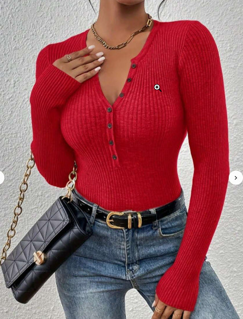 Phoebe Wilson | Front-Button Ribbed Knit Top