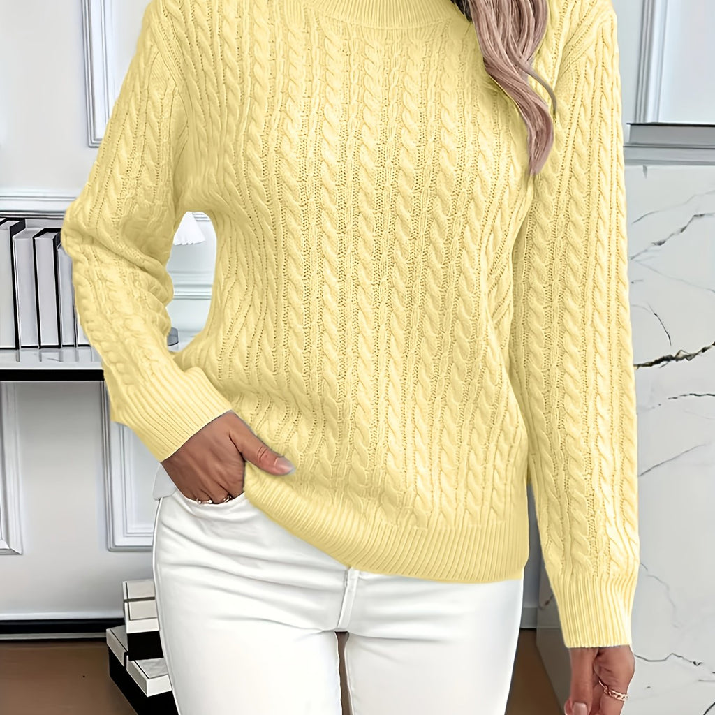 Millicent Hall | Cable-Knit Round Neck Sweater