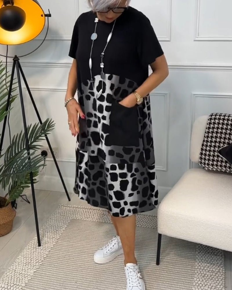 Georgia Stanhope | Colour-Block Midi Dress With Pocket Detail